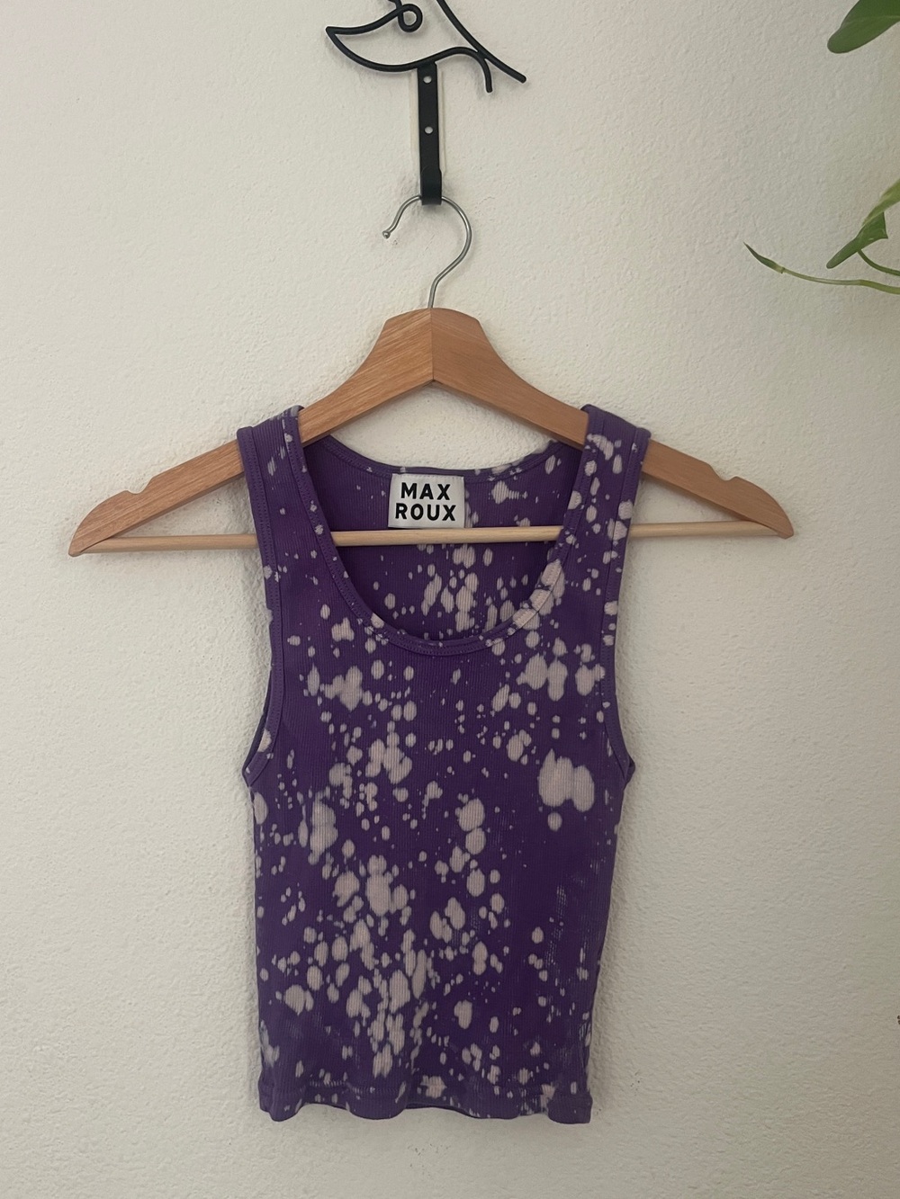 Max Roux Purple Bleached Tank Top - Women's Casual Ribbed Tank